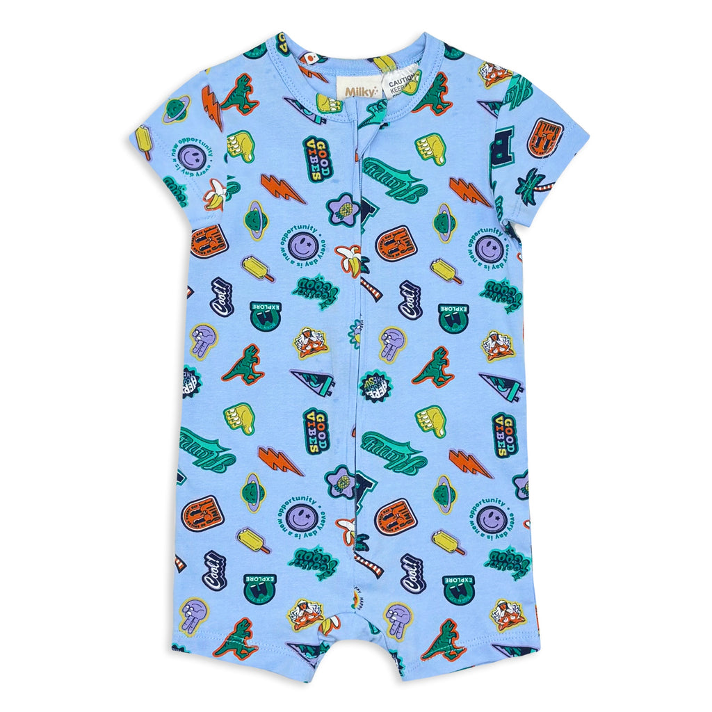Milky Happy Zip Romper