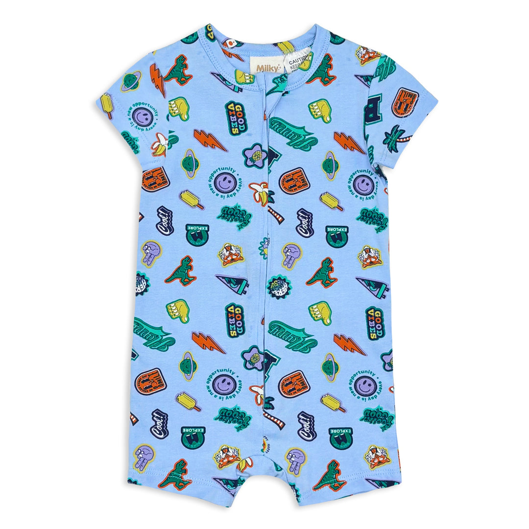Milky Happy Zip Romper