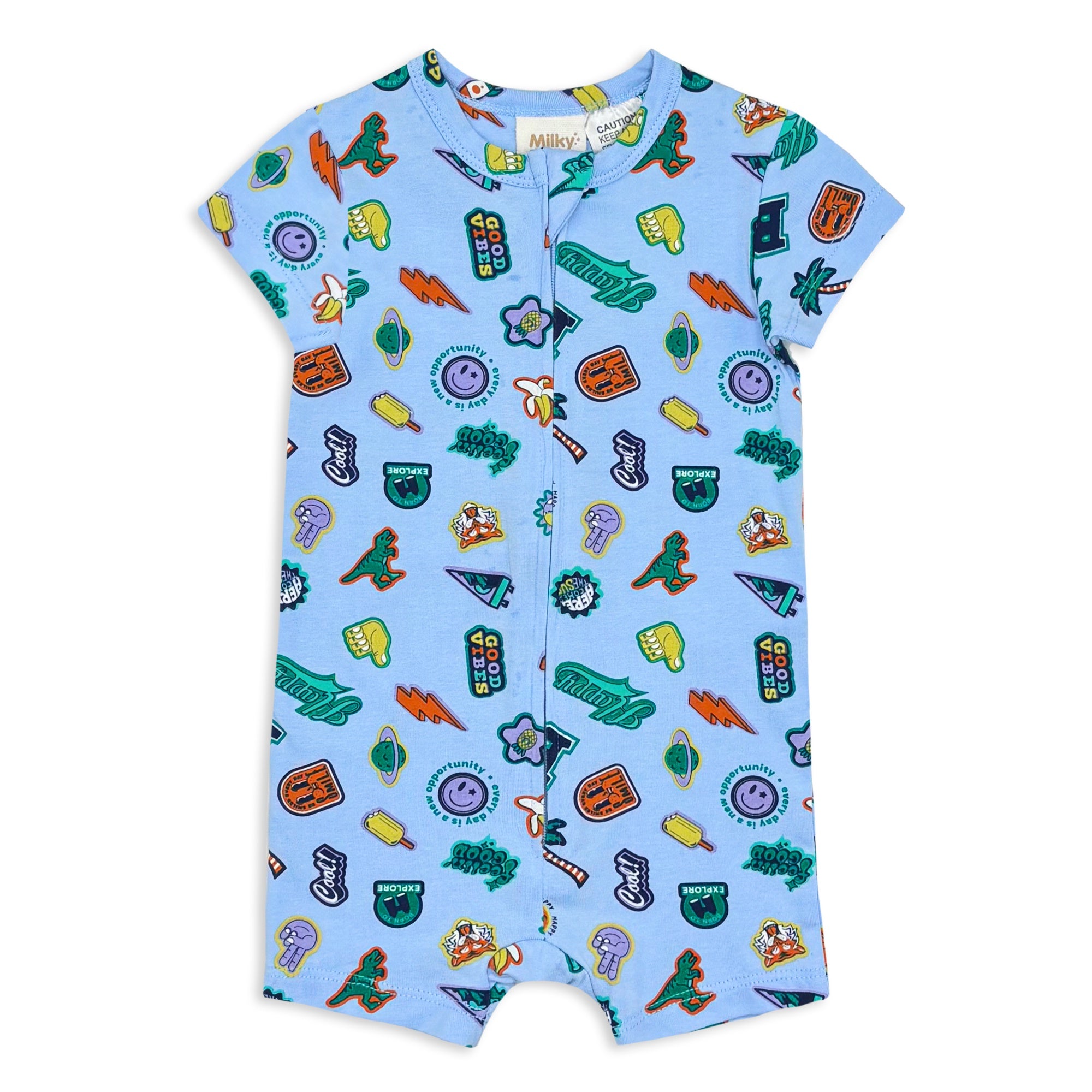 Milky Happy Zip Romper