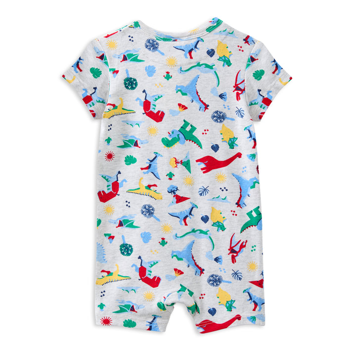 Milky Dinosaur Zip Romper