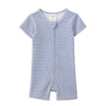 Blue Rib Zip Romper