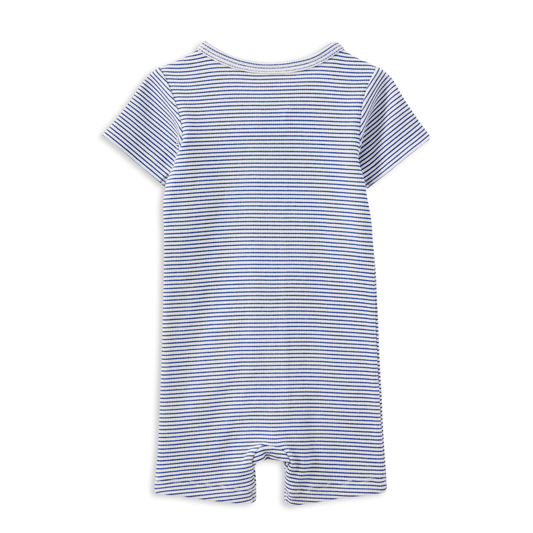 Milky Blue Rib Zip Romper