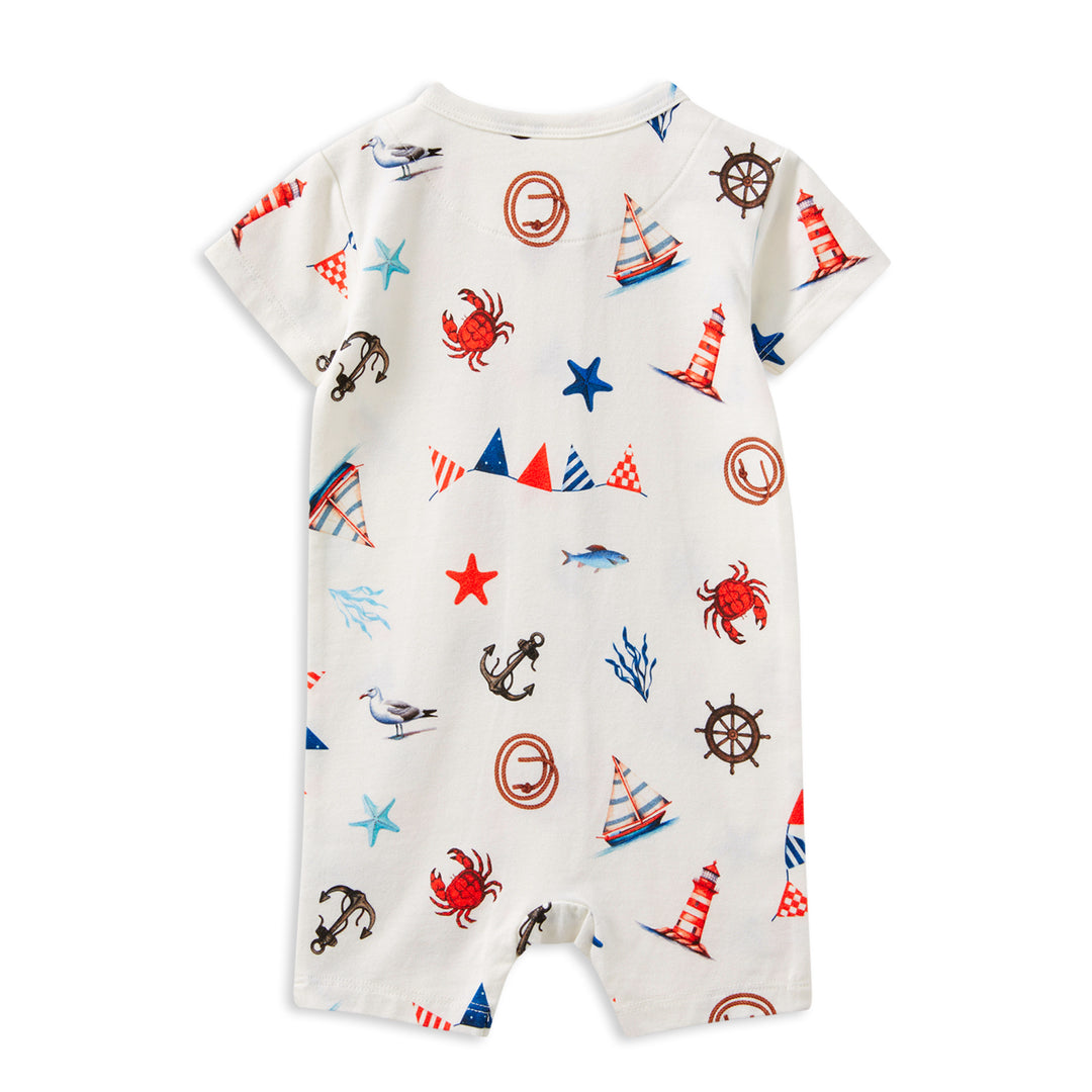 Milky Seaside Zip Romper