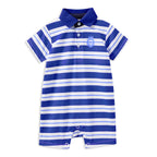 Blue Stripe Rugby Romper