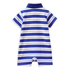 Blue Stripe Rugby Romper
