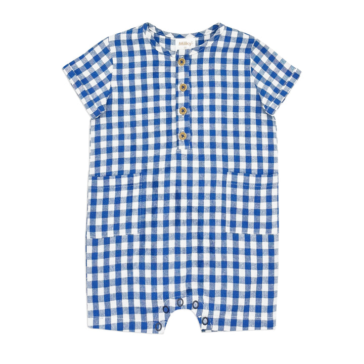 Milky Check Romper
