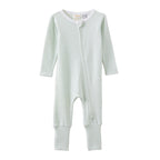 Milky Green Stripe Zip Romper