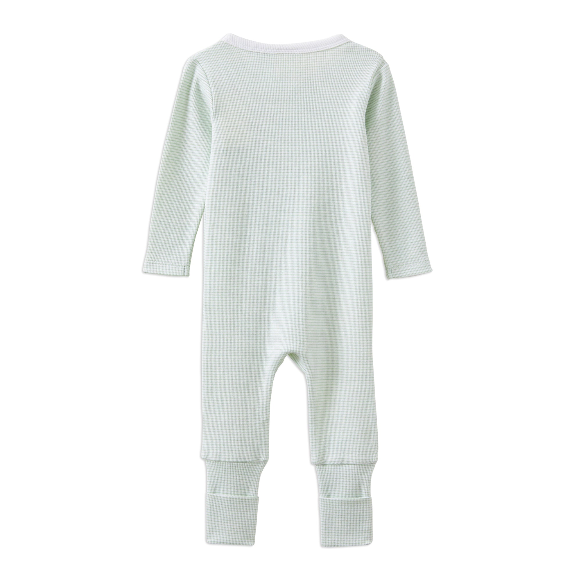 Milky Green Stripe Zip Romper