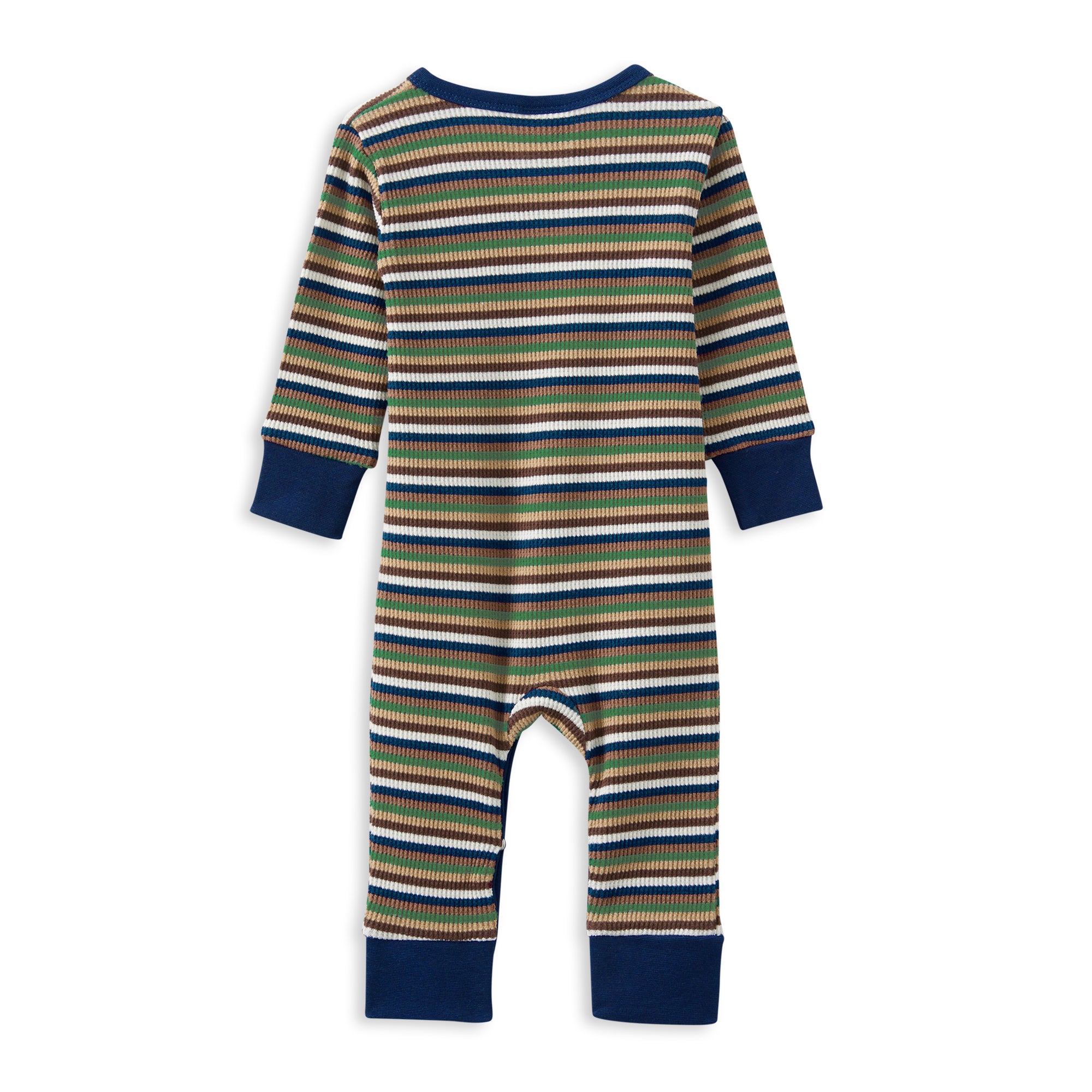 Milky Waffle Stripe Henley Romper