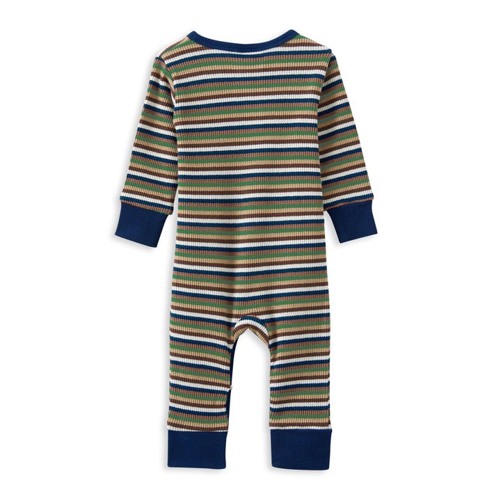 Milky Waffle Stripe Henley Romper
