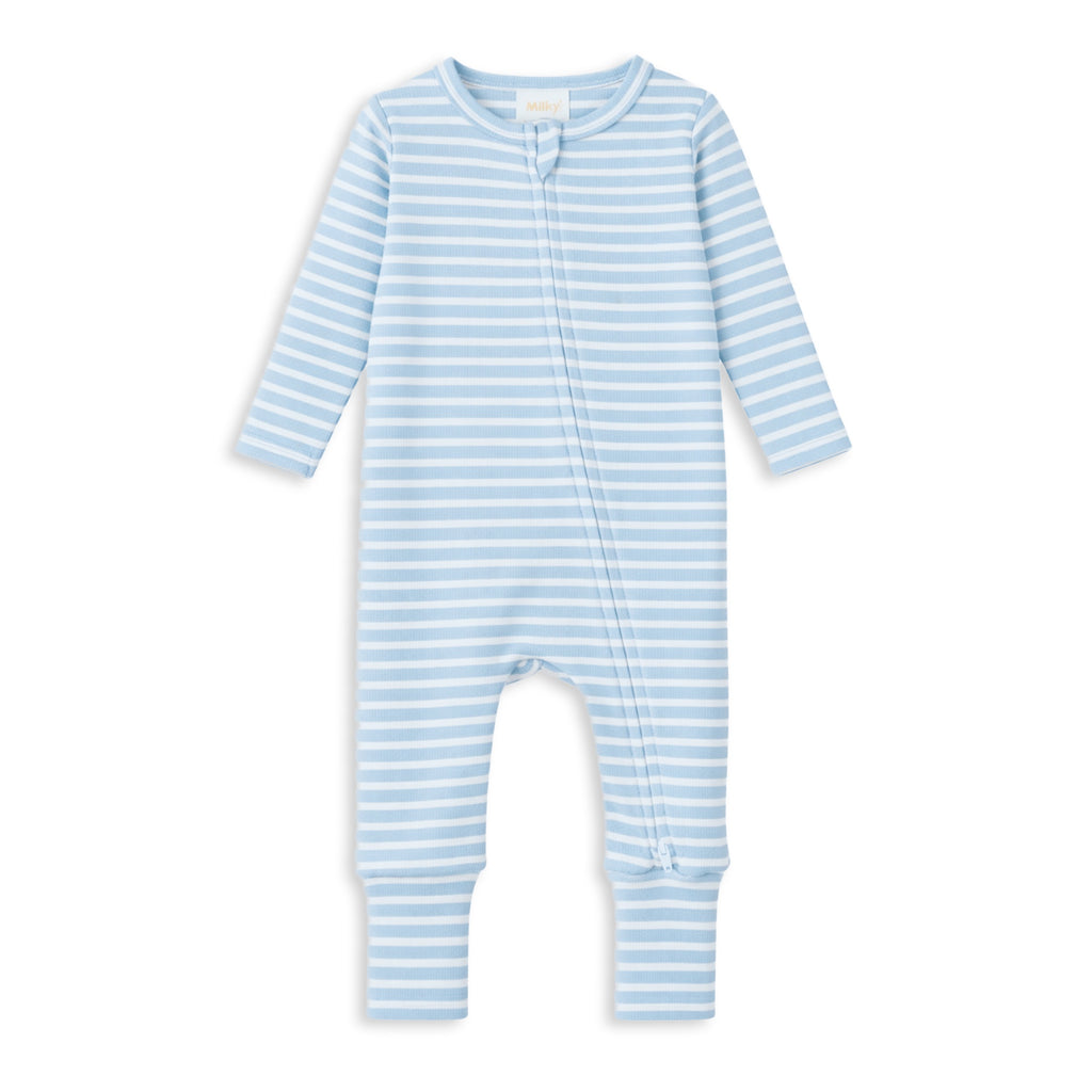 Mist Stripe Zip Romper