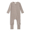 Latte Stripe Zip Romper