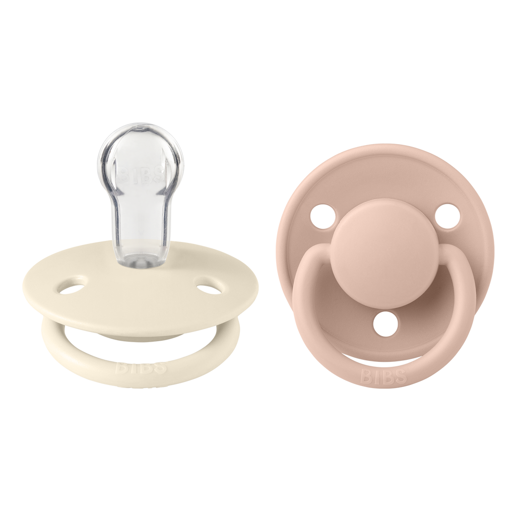 De Lux Silicone Pacifier 2 Pack - Ivory/Blush