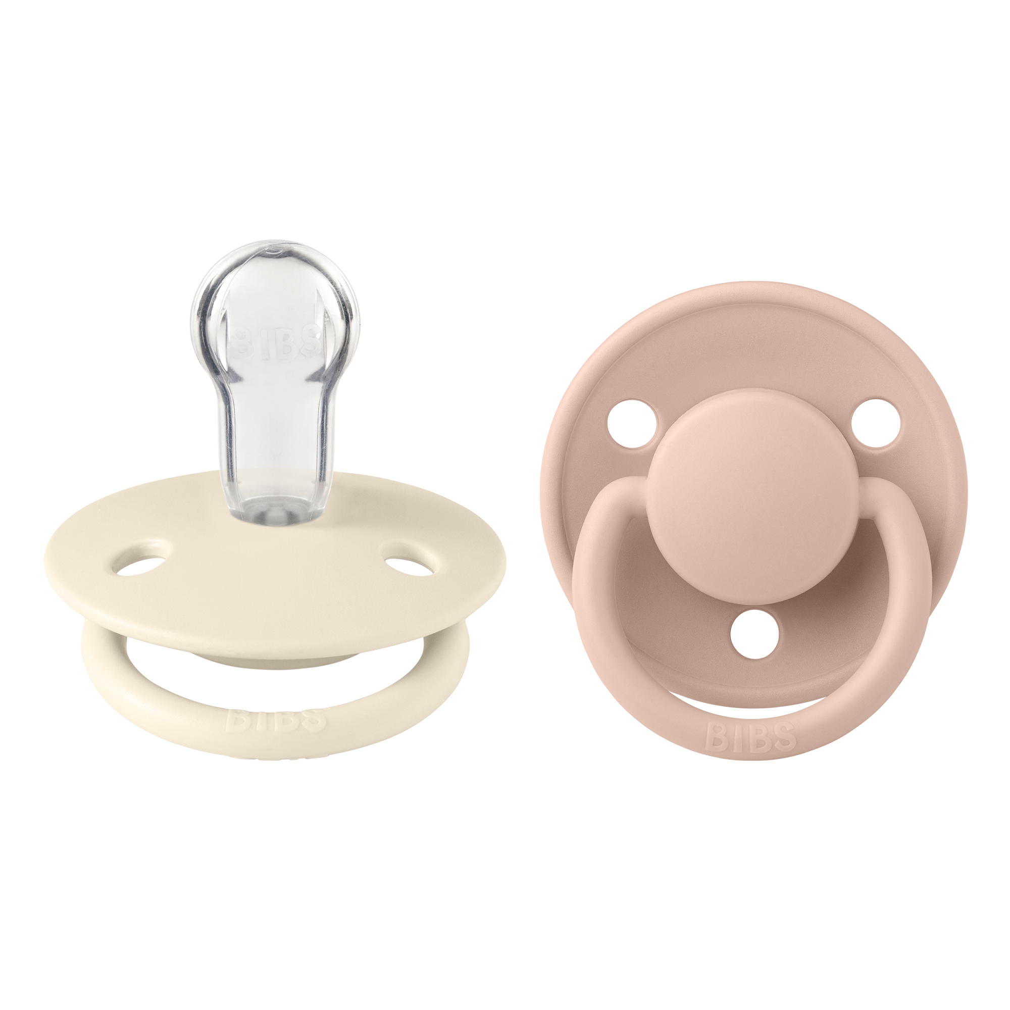 De Lux Silicone Pacifier 2 Pack - Ivory/Blush