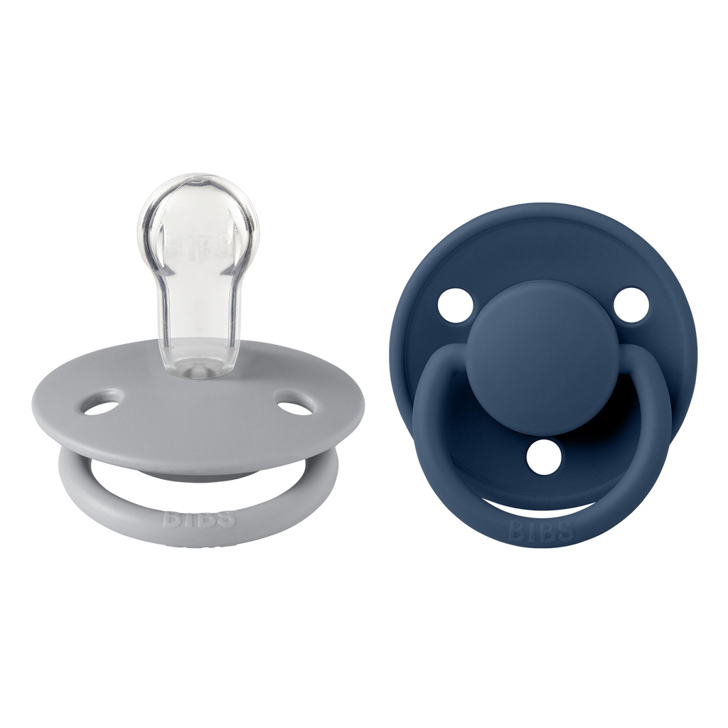 De Lux Silicone Pacifier 2 Pack - Cloud/Steel Blue