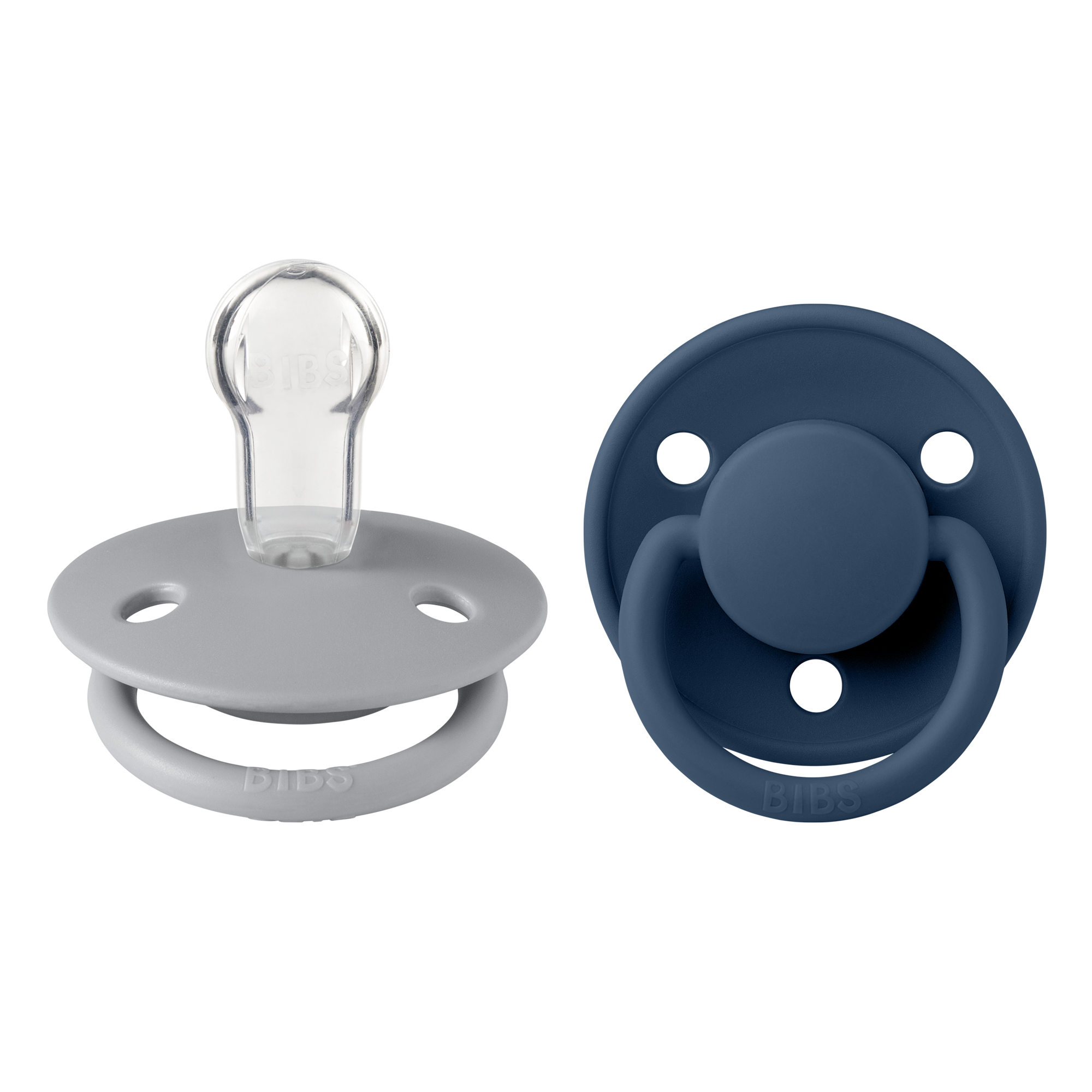 De Lux Silicone Pacifier 2 Pack - Cloud/Steel Blue
