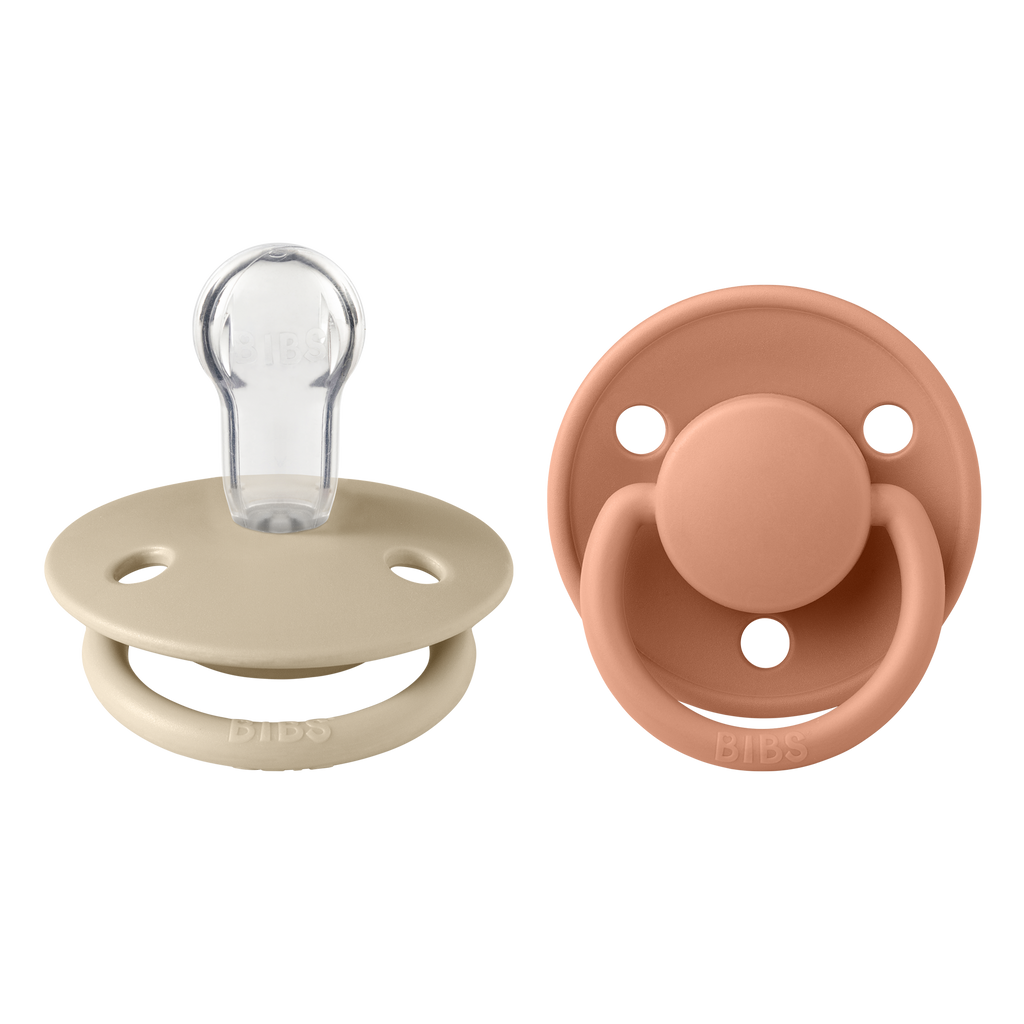 De Lux Silicone Pacifier 2 Pack - Vanilla/Peach