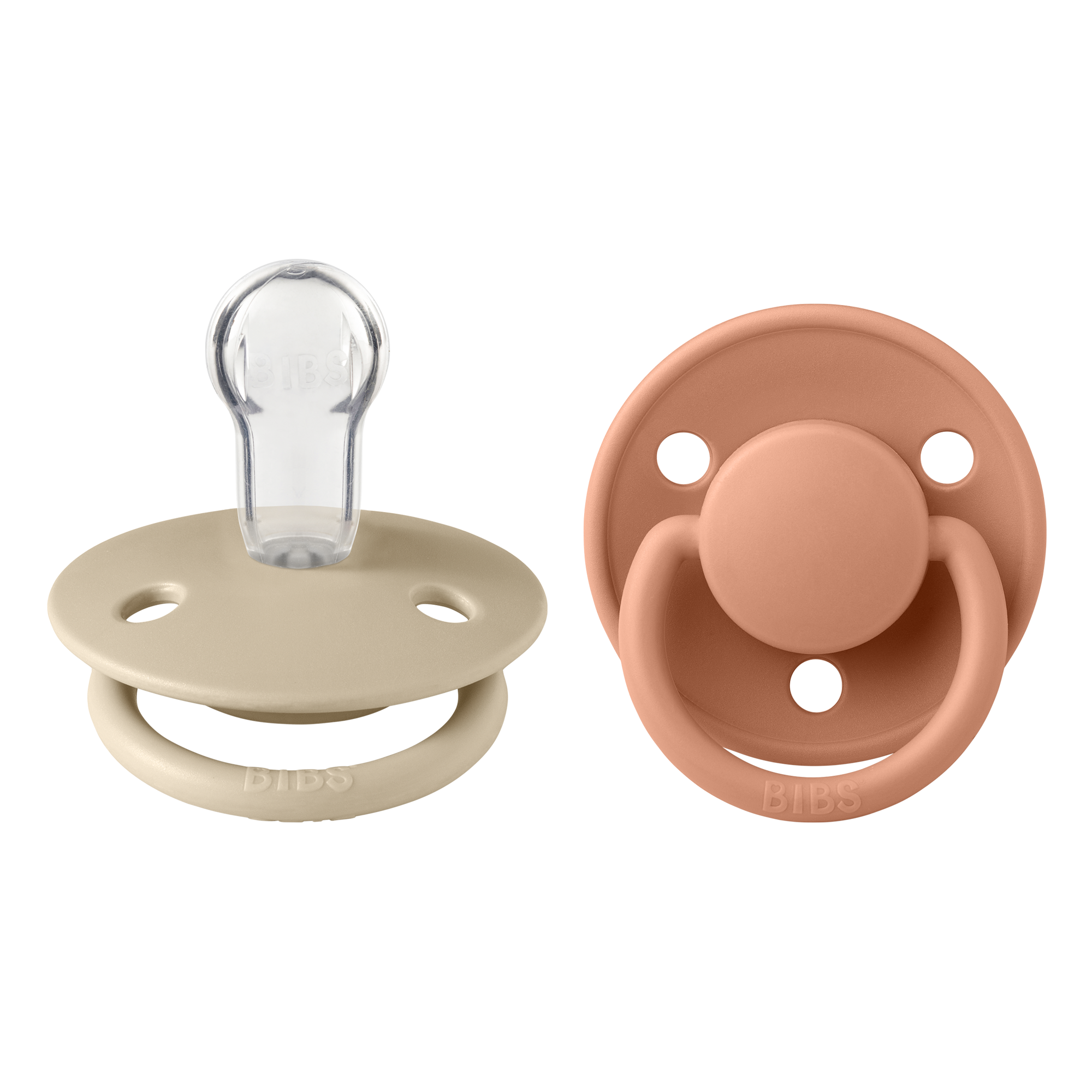 De Lux Silicone Pacifier 2 Pack - Vanilla/Peach