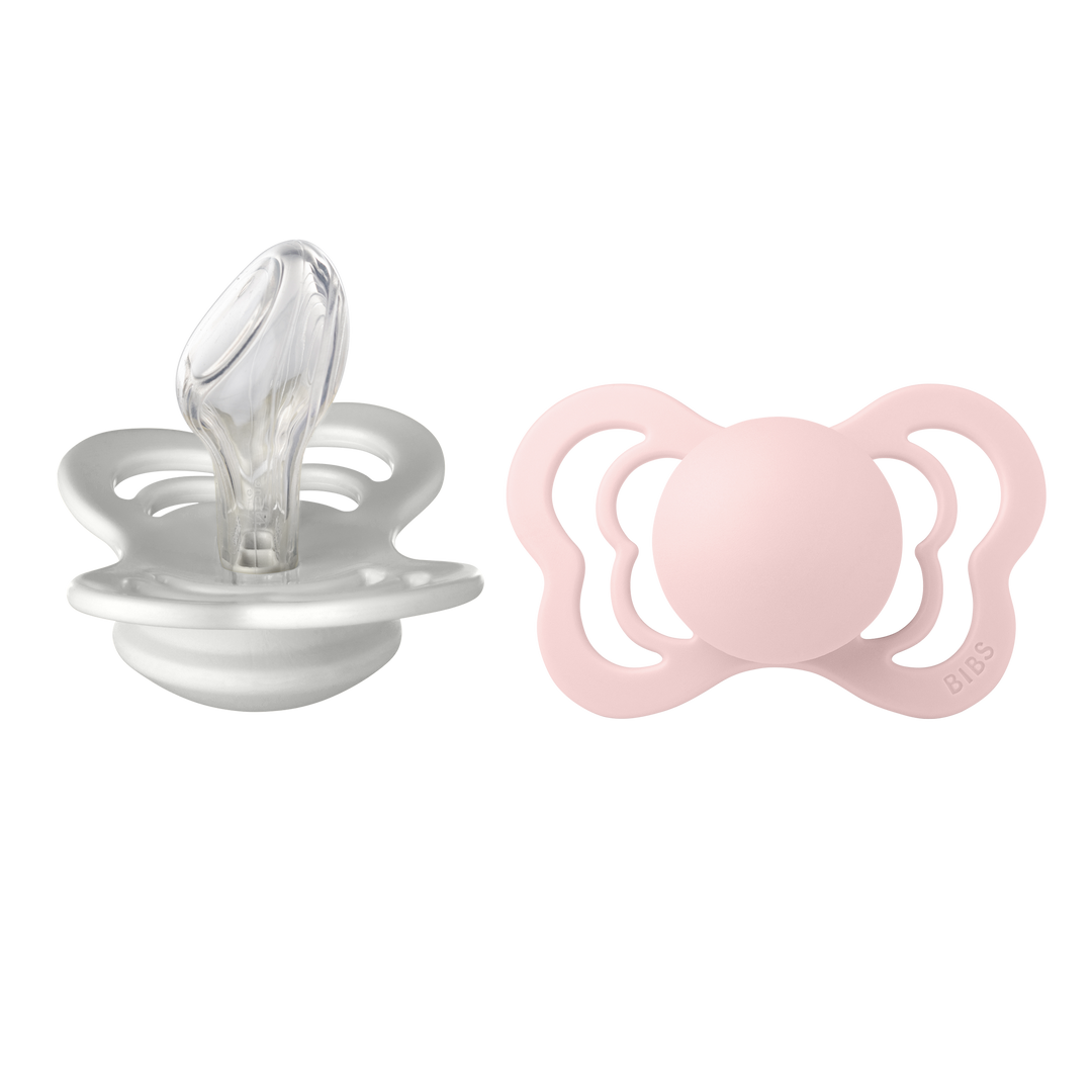 BIBS Couture Silicone Pacifier 2 Pack  - Haze/Blossom