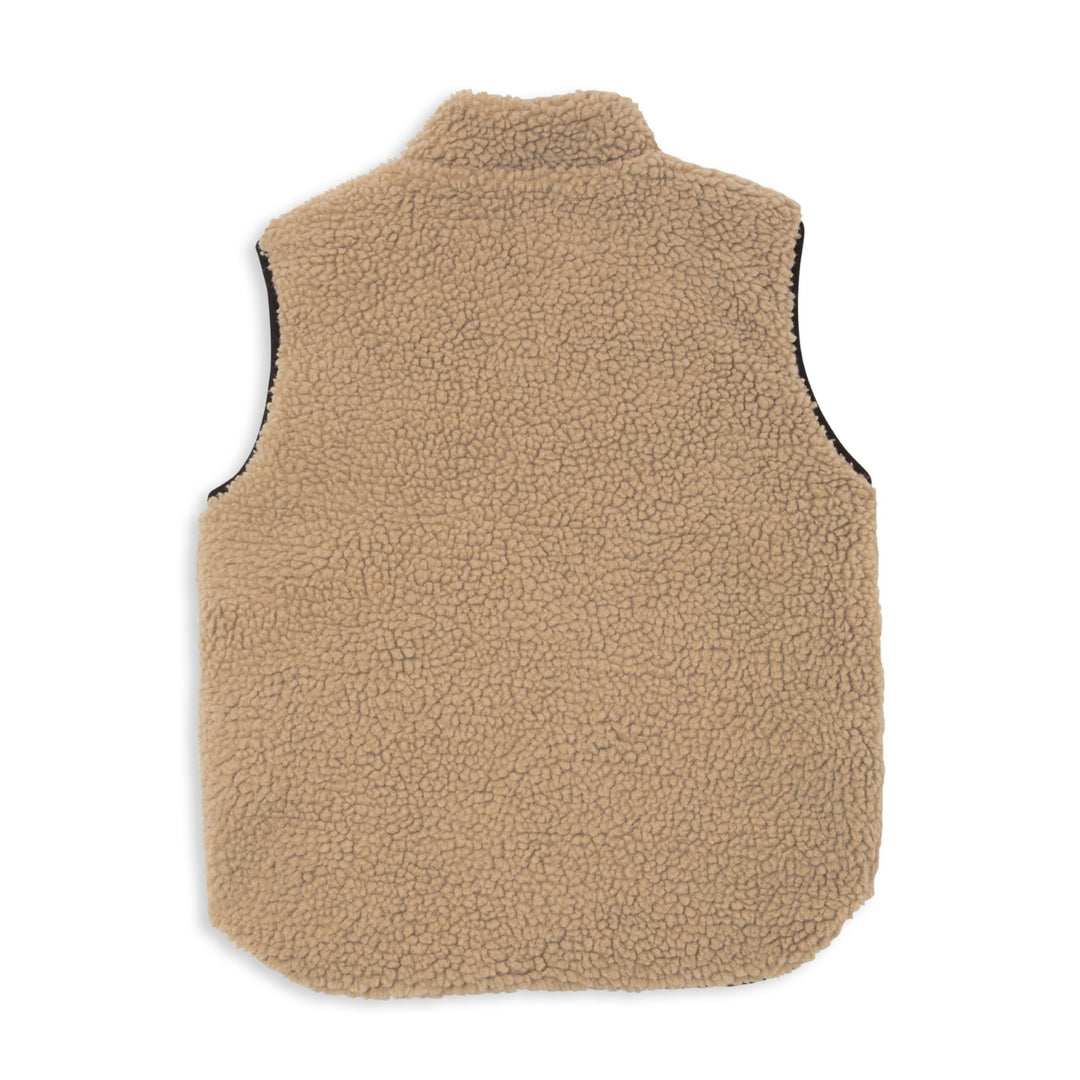 Milky Reversible Sherpa Puffer Vest