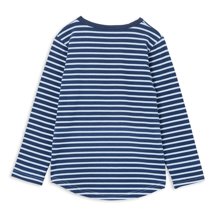 Milky Pocket Tee - Indigo Stripe