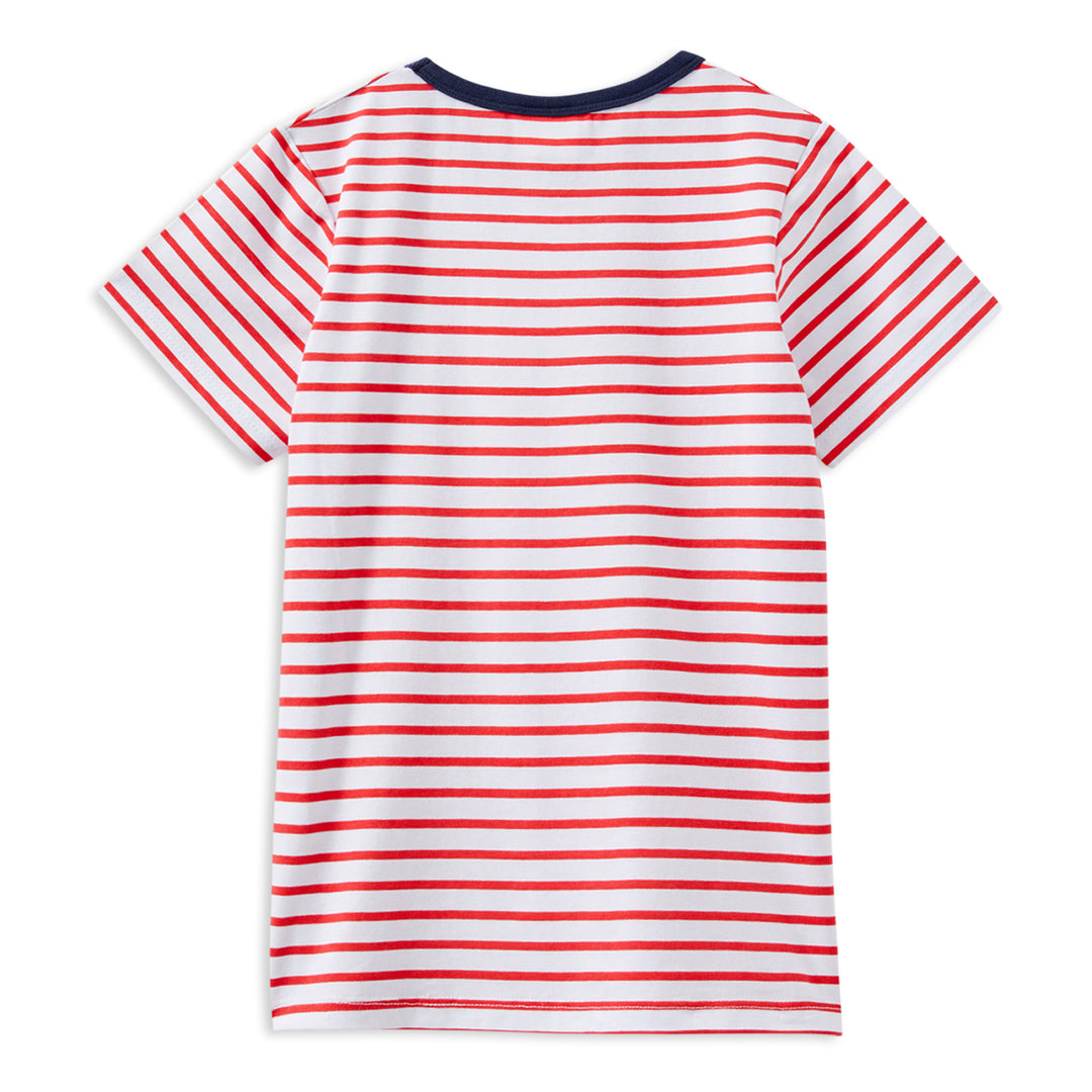 Milky Red Stripe Tiger Tee