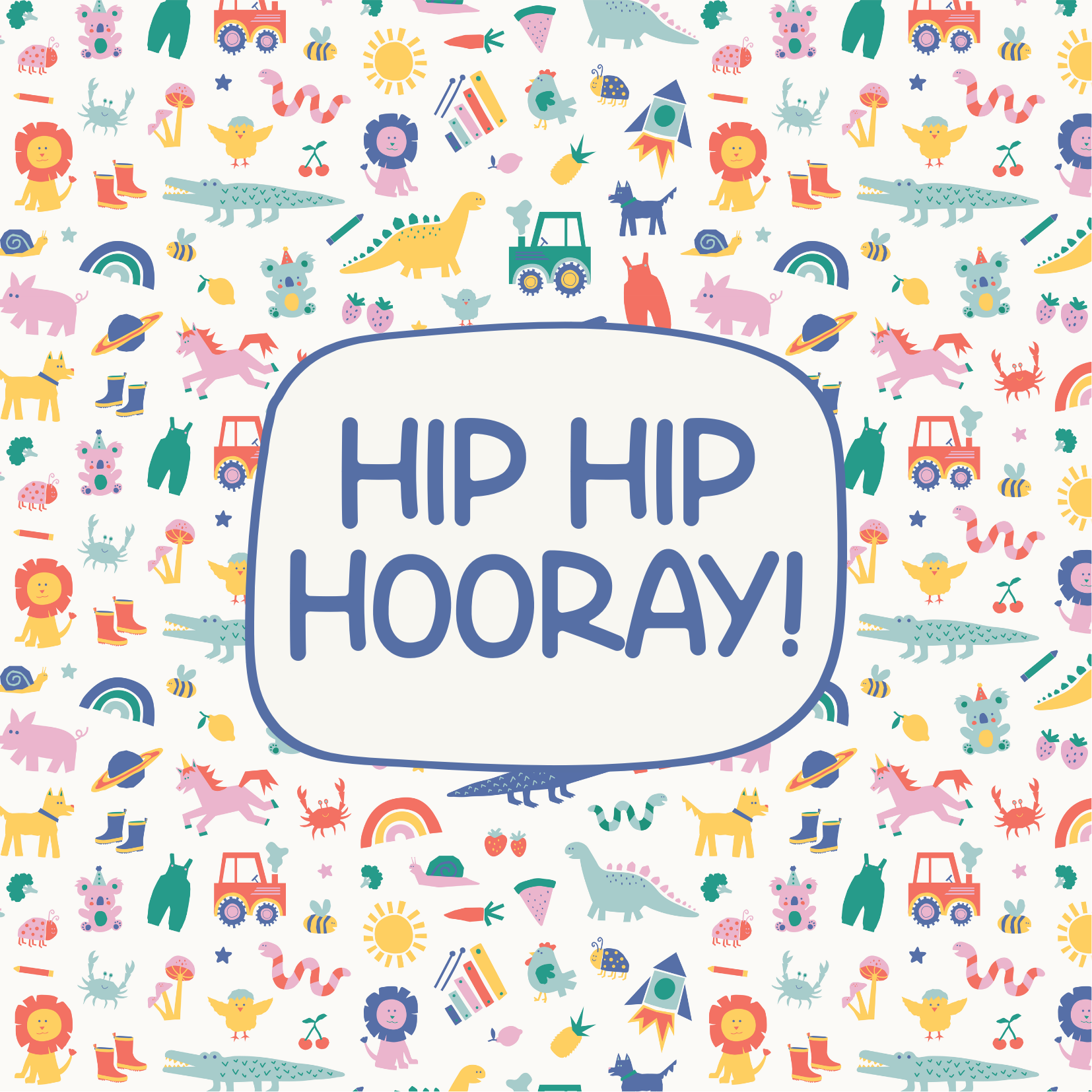 Greeting Card - Hip Hip Hooray Illustrations