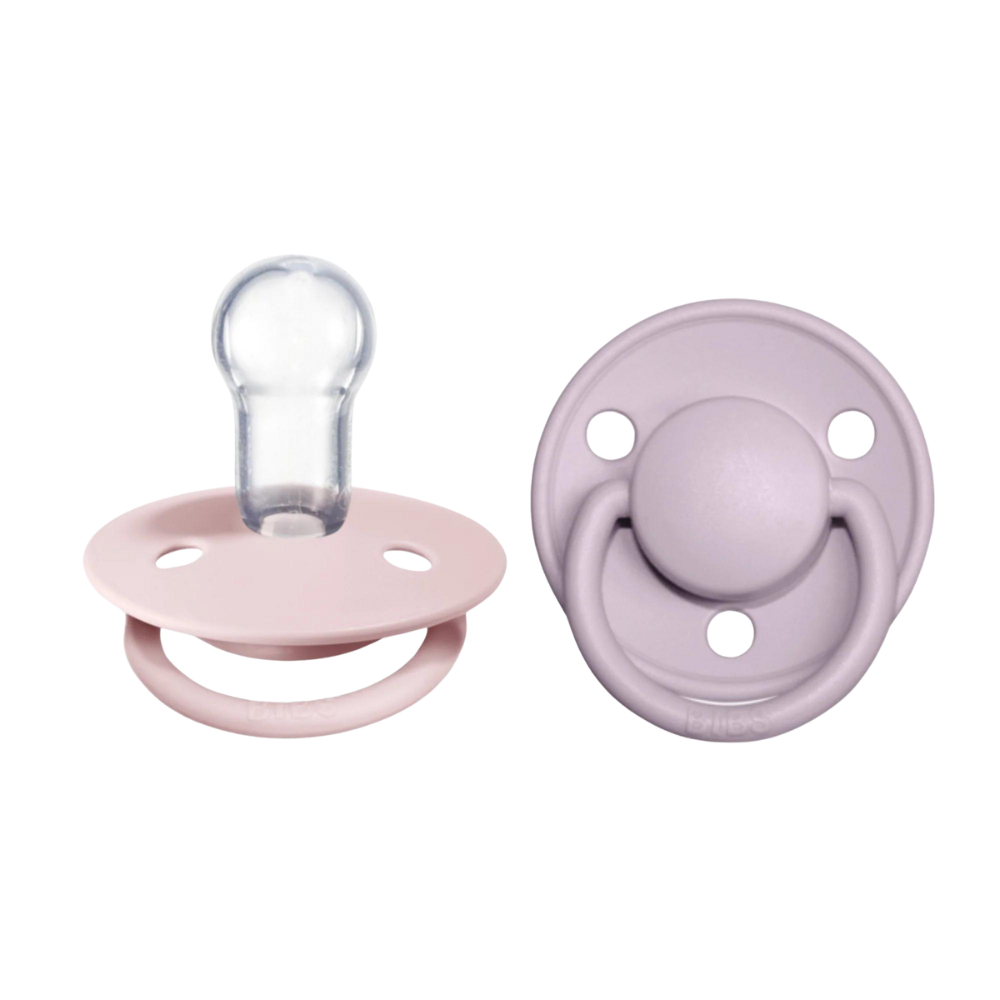 De Lux Silicone Pacifier 2 Pack - Blossom/Dusky Lilac