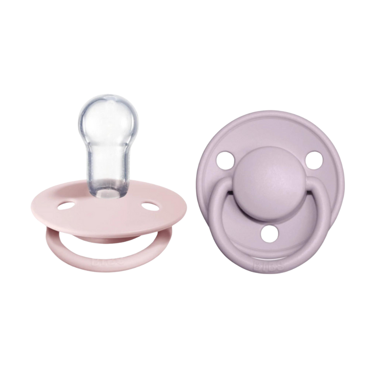 BIBS De Lux Silicone Pacifier 2 Pack - Blossom/Dusky Lilac