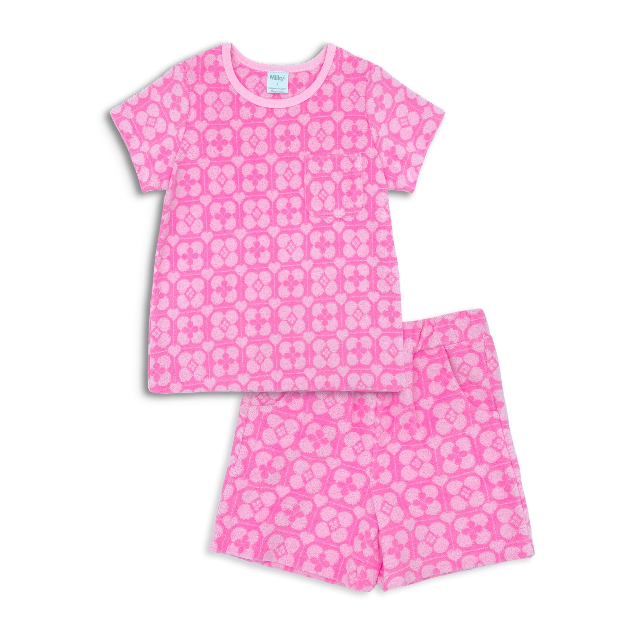 Milky Pink Terry Towelling Set