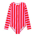 Candy Stripe Long Sleeve Swimsuit