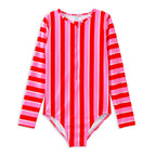 Candy Stripe Long Sleeve Swimsuit