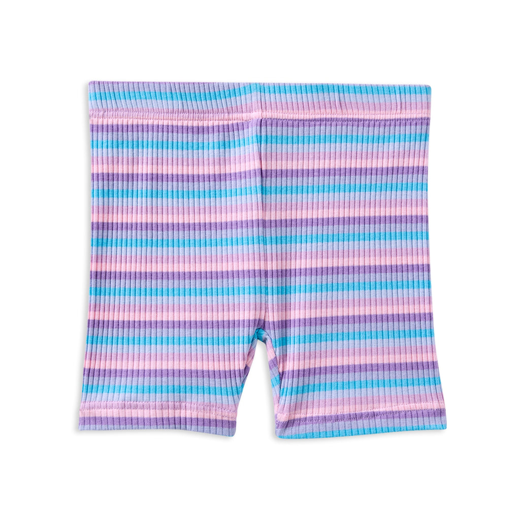 Lilac Stripe Rib Bike Short