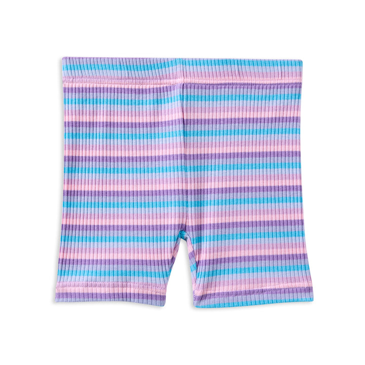 Milky Lilac Stripe Rib Bike Short