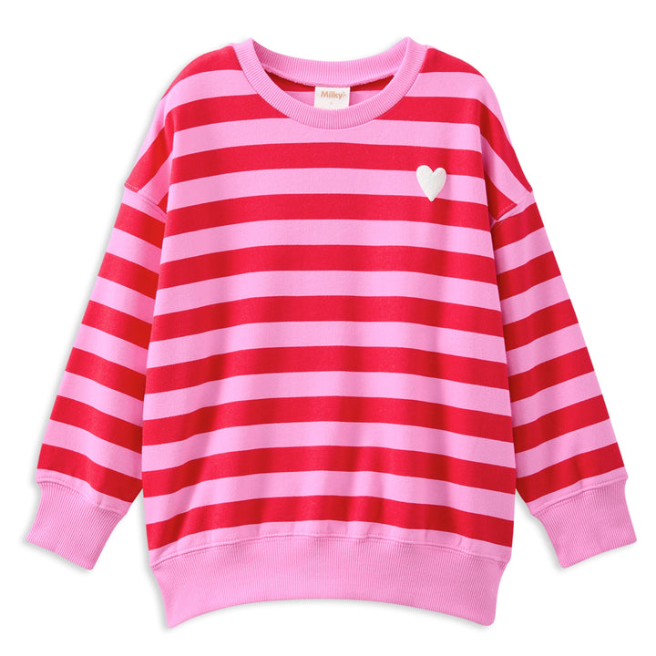 Milky Cherry Stripe Sweat
