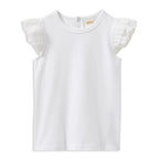 White Broderie Frill Tee