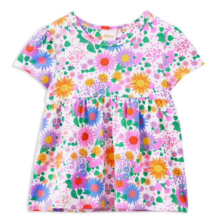 Milky Sunshine Floral Swing Tee