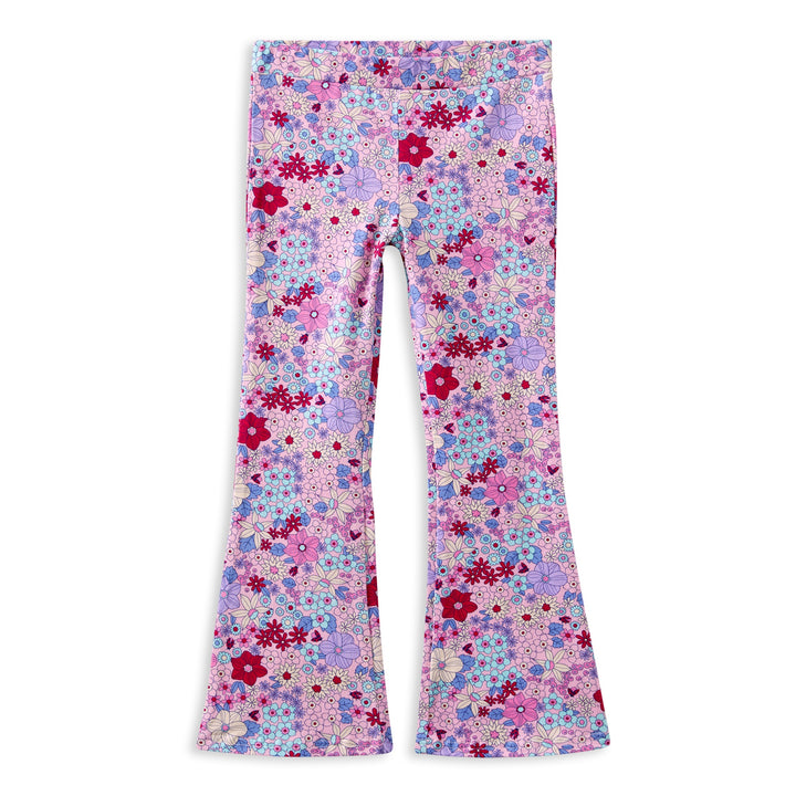Milky Lilac Bloom Flared Leggings
