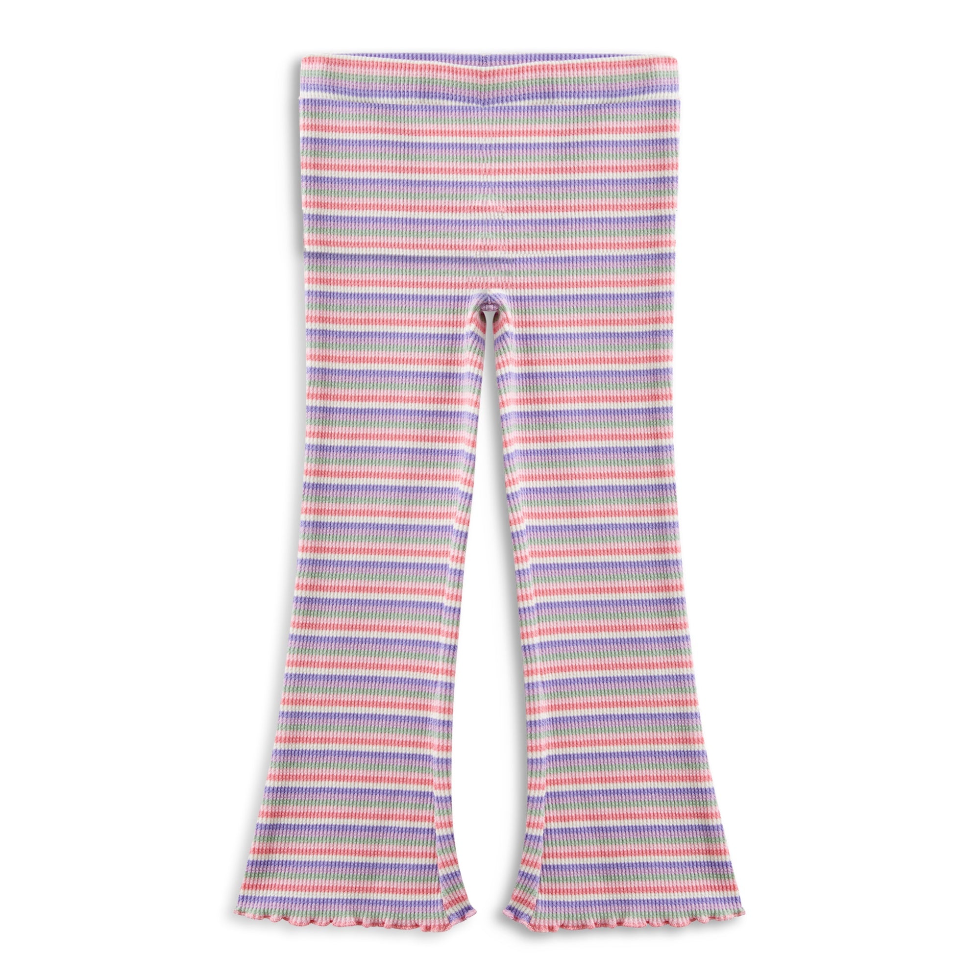 Milky Stripe Waffle Flared Legging