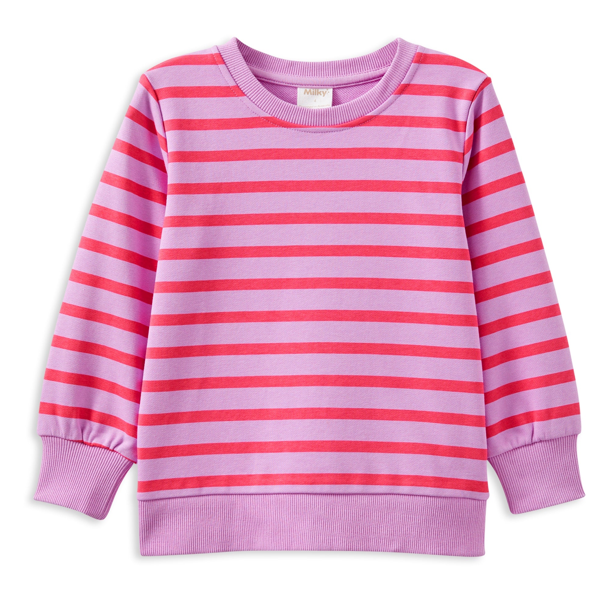 Milky Raspberry Stripe Sweat