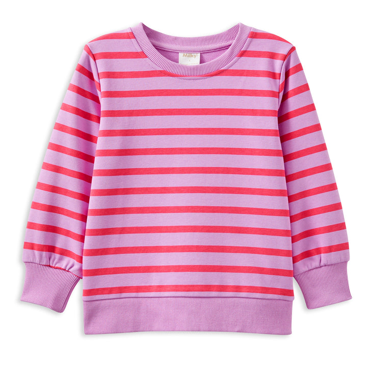 Milky Raspberry Stripe Sweat