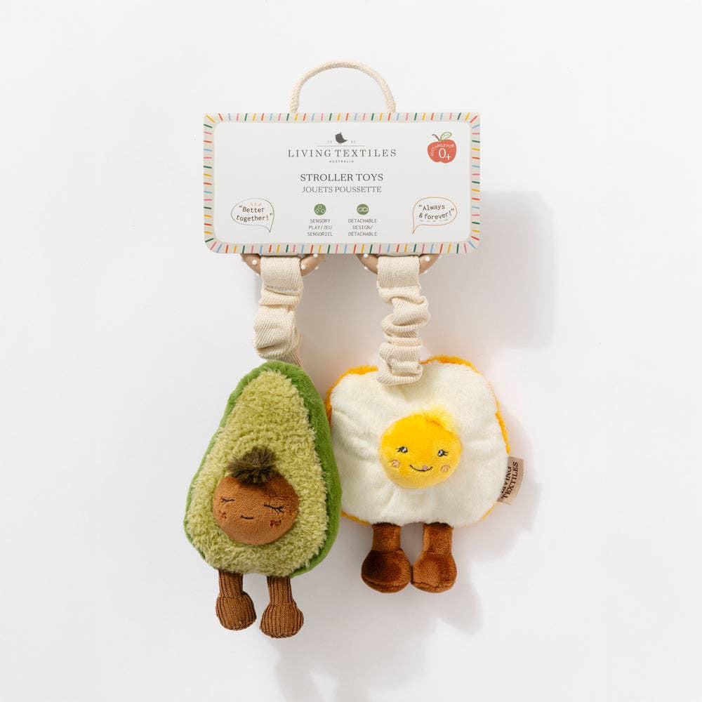 2 Pack Mini Market Brunch Stroller Toys - Avocado and Egg on Toast