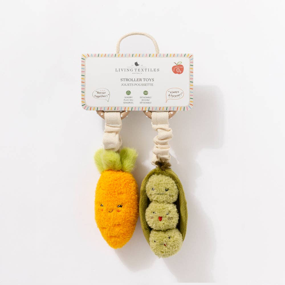 2 Pack Mini Market Brunch Stroller Toys - Carrot and Green Peas