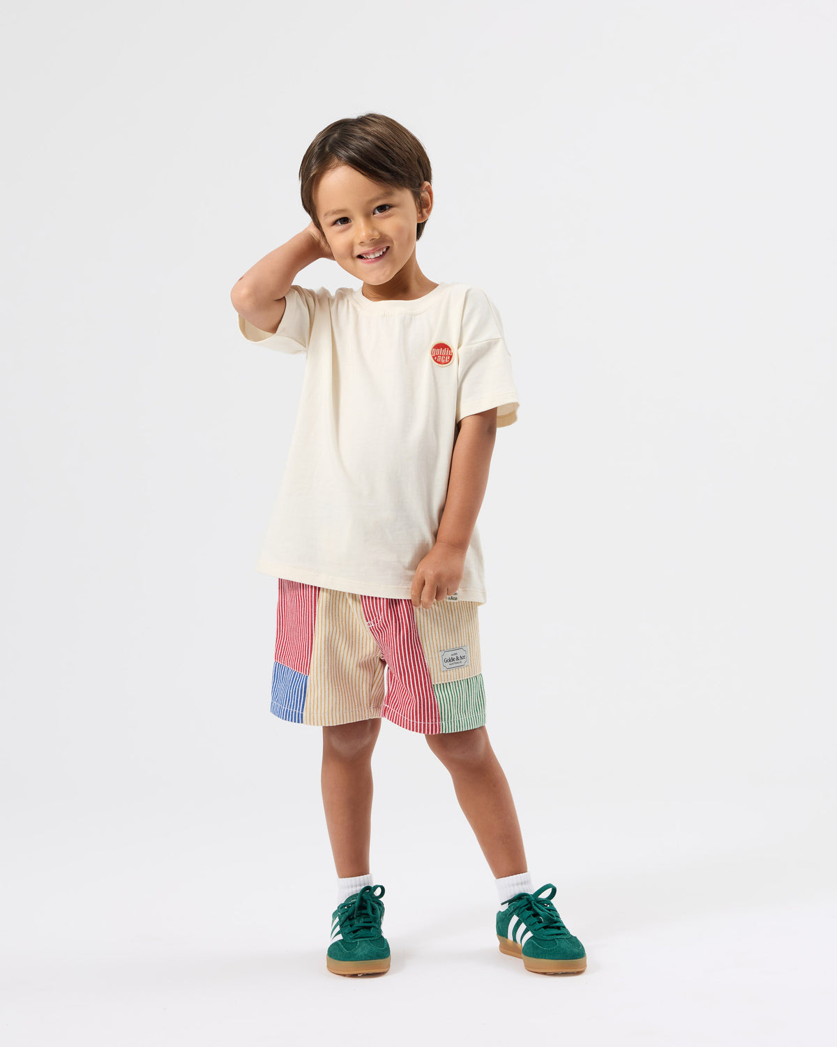 Patchwork Stripe Noah Pocket Shorts