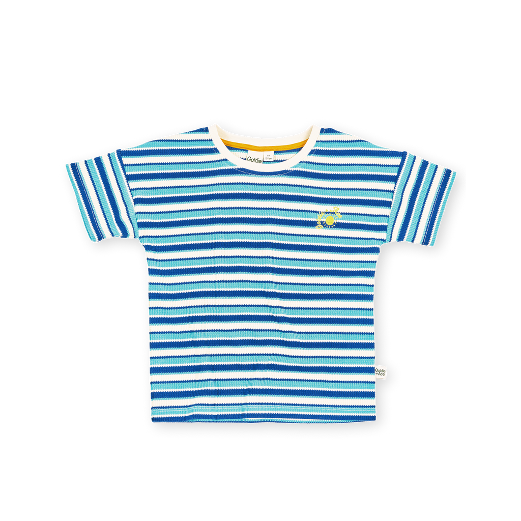 Waffle Stripe T-Shirt Blue