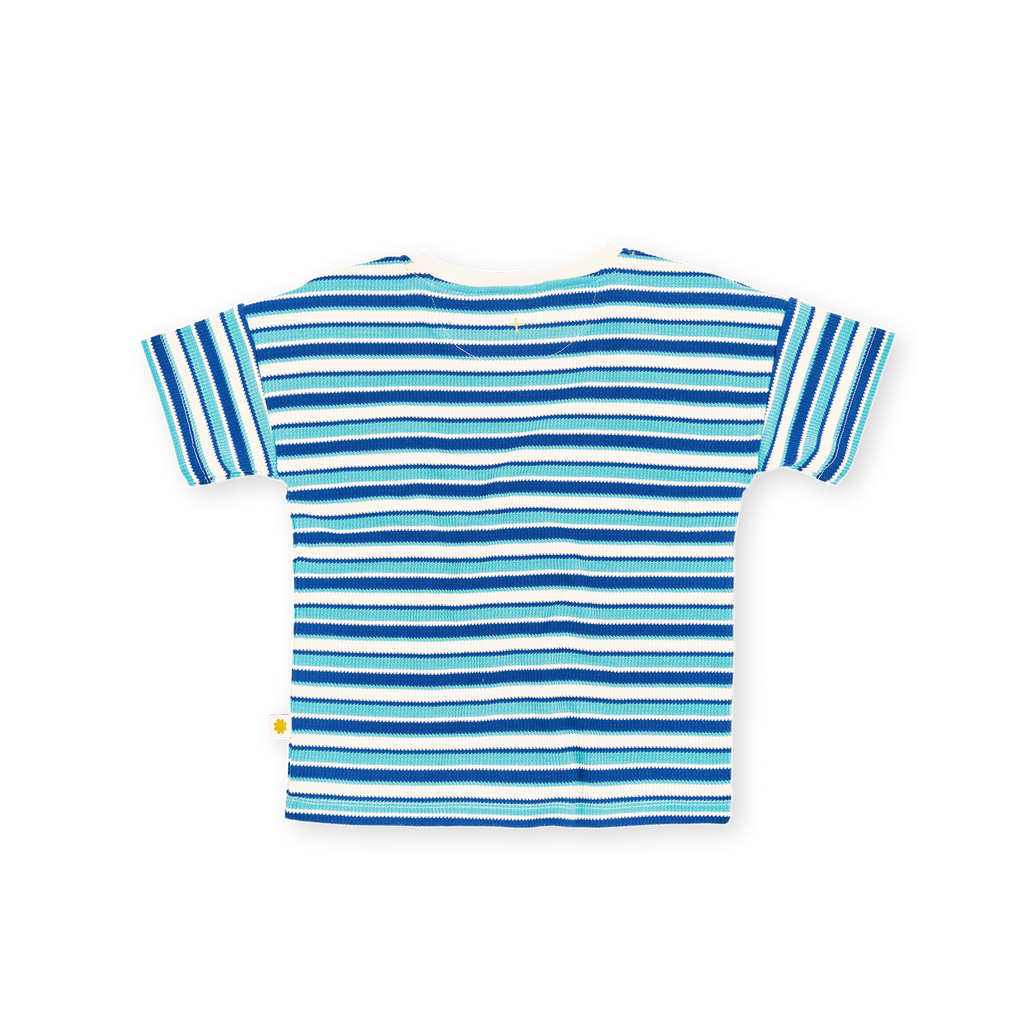 Waffle Stripe T-Shirt Blue