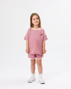 Waffle Stripe T-Shirt Pink