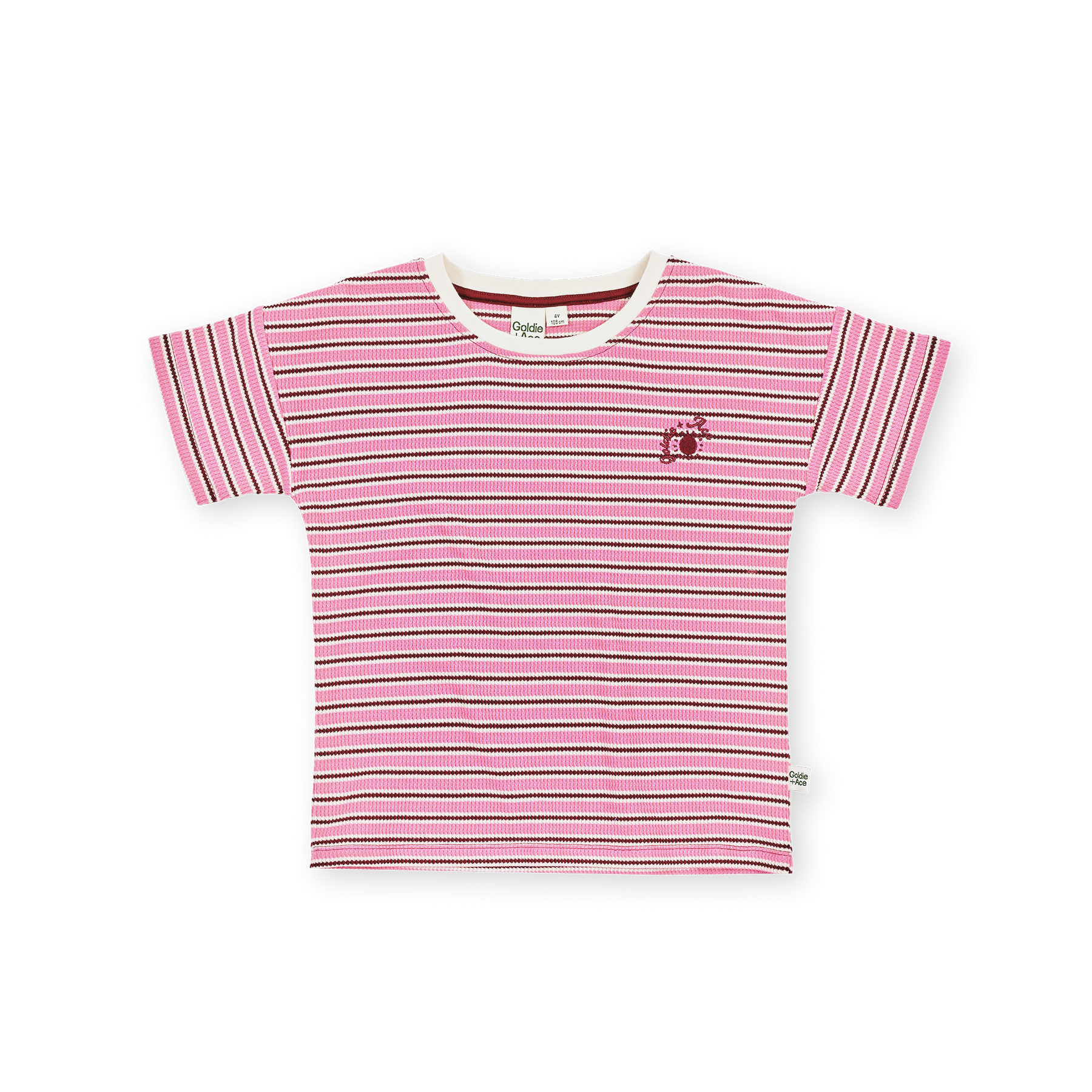 Waffle Stripe T-Shirt Pink