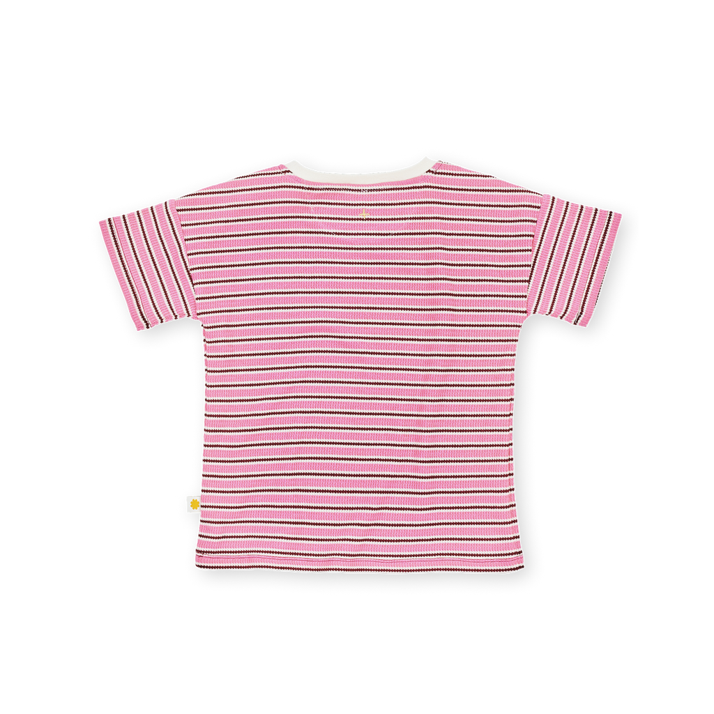 Waffle Stripe T-Shirt Pink