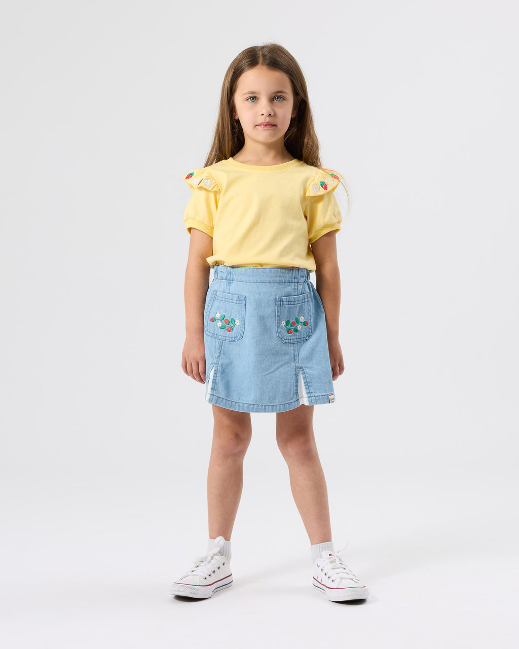 Flounce Shoulder Strawberry Top